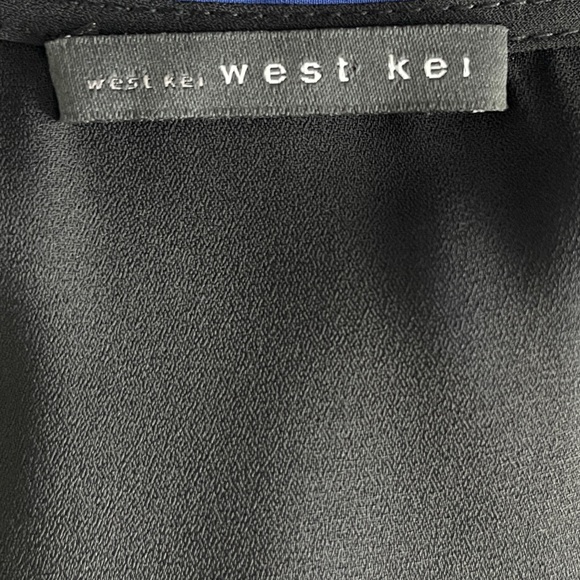 🖤 WEST KEI Allan Surplice Tie Sleeve High Low Blouse Black M - Picture 5 of 8